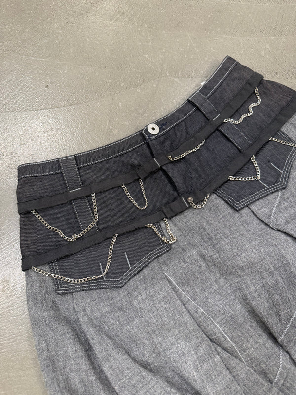 2000s Marithe Francois Girbaud chainlink hybrid skirt