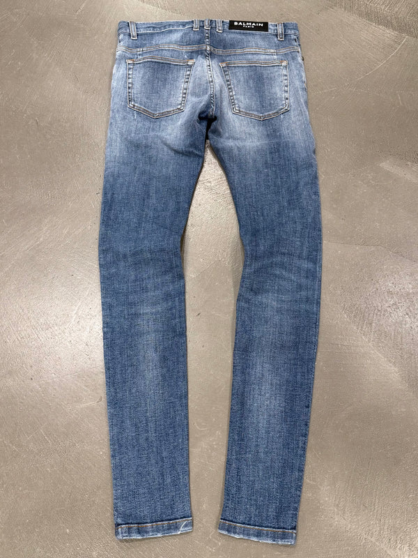 Balmain distressed blue jeans