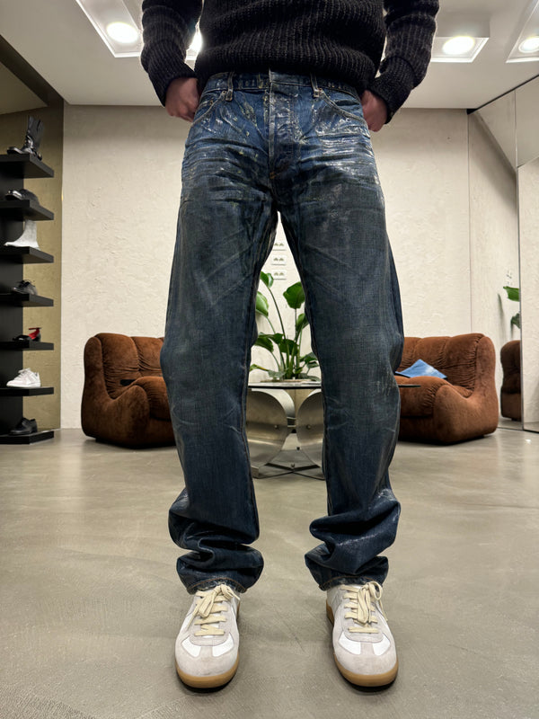 F/W 2003 Dior by Hedi Slimane green waxed denim