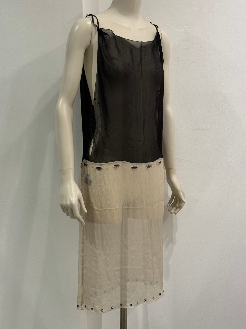 S/S2000 Prada Runway sheer slip dress with kiss eyelet
