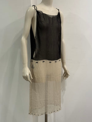 S/S2000 Prada Runway sheer slip dress with kiss eyelet