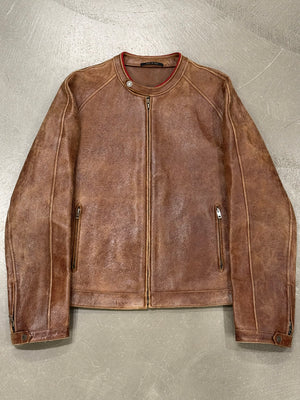 S/S2003 Gucci by Tom Ford distressed runway leather jacket