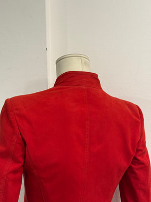 A/W2003 Yves Saint Laurent runway ruffled suede jacket
