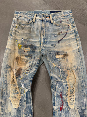 2000s Kapital boro stained distressed jeans