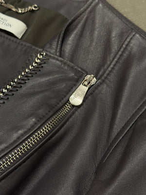 2000s Versace metal chains leather jacket