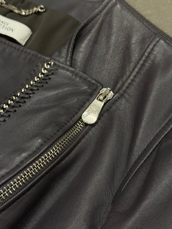 2000s Versace metal chains leather jacket