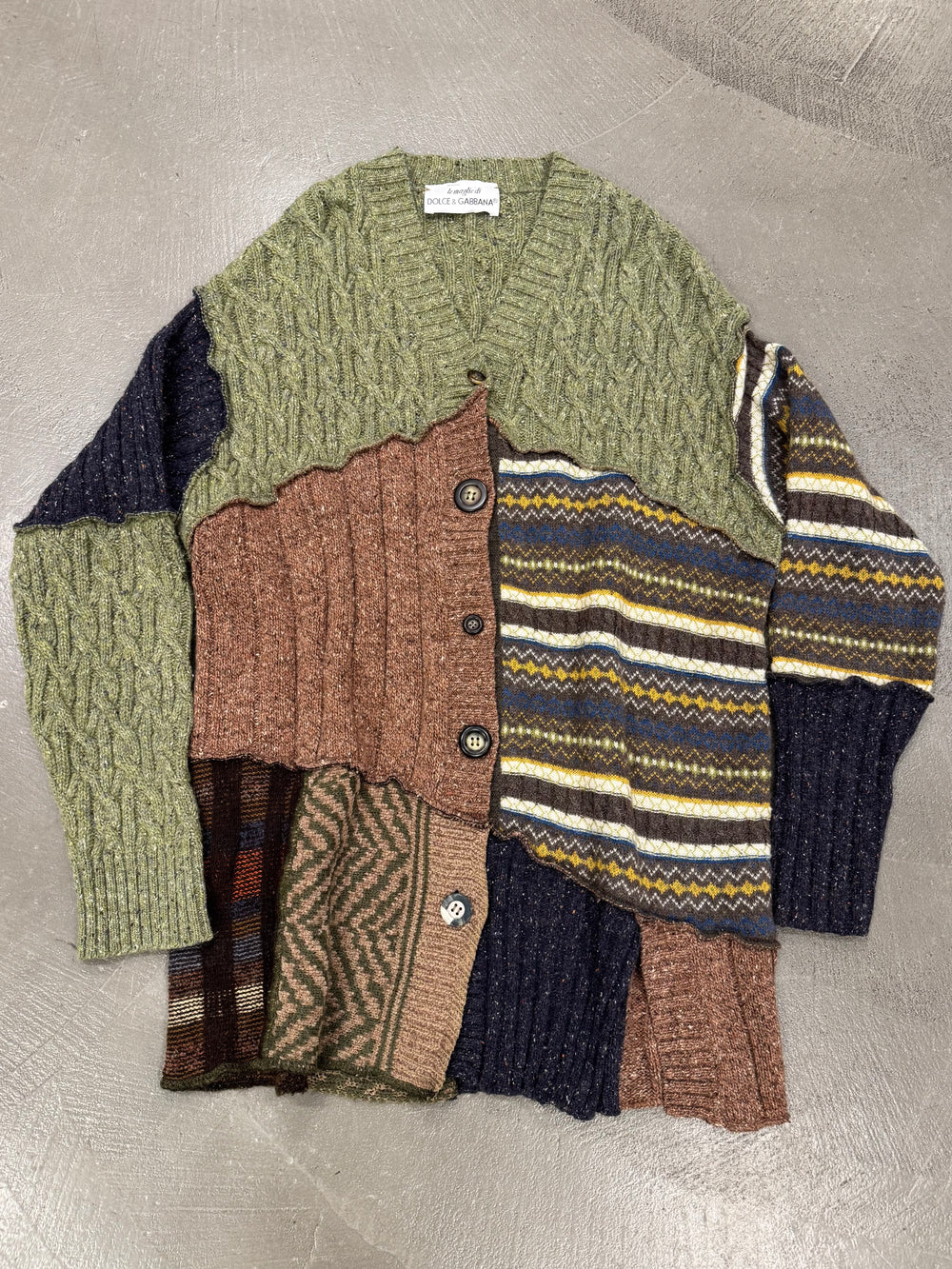 A/W 1996 Dolce & Gabbana patchwork reconstructed sweater