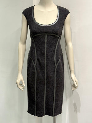 2007 Prada paneled wool midi dress