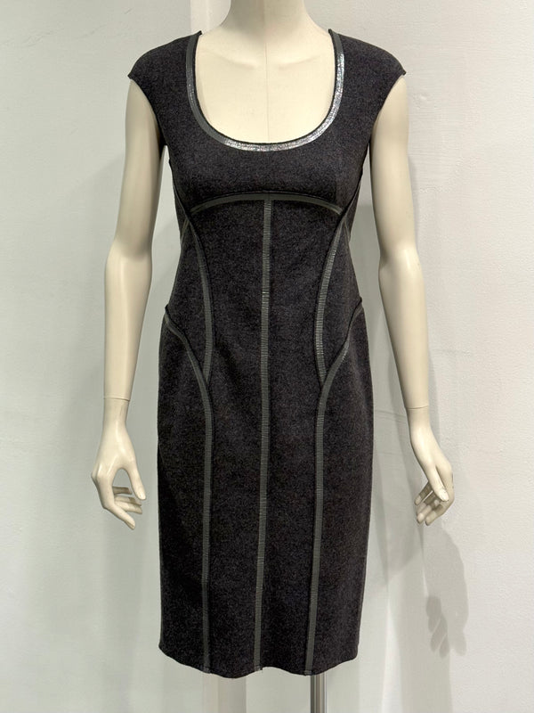 2007 Prada paneled wool midi dress