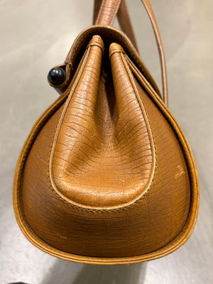 1990s Gucci monogram shoulder bag with bamboo detail