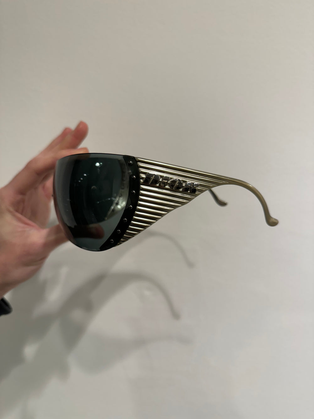 2002 Dior by John Galliano silver ski mask sunglasses