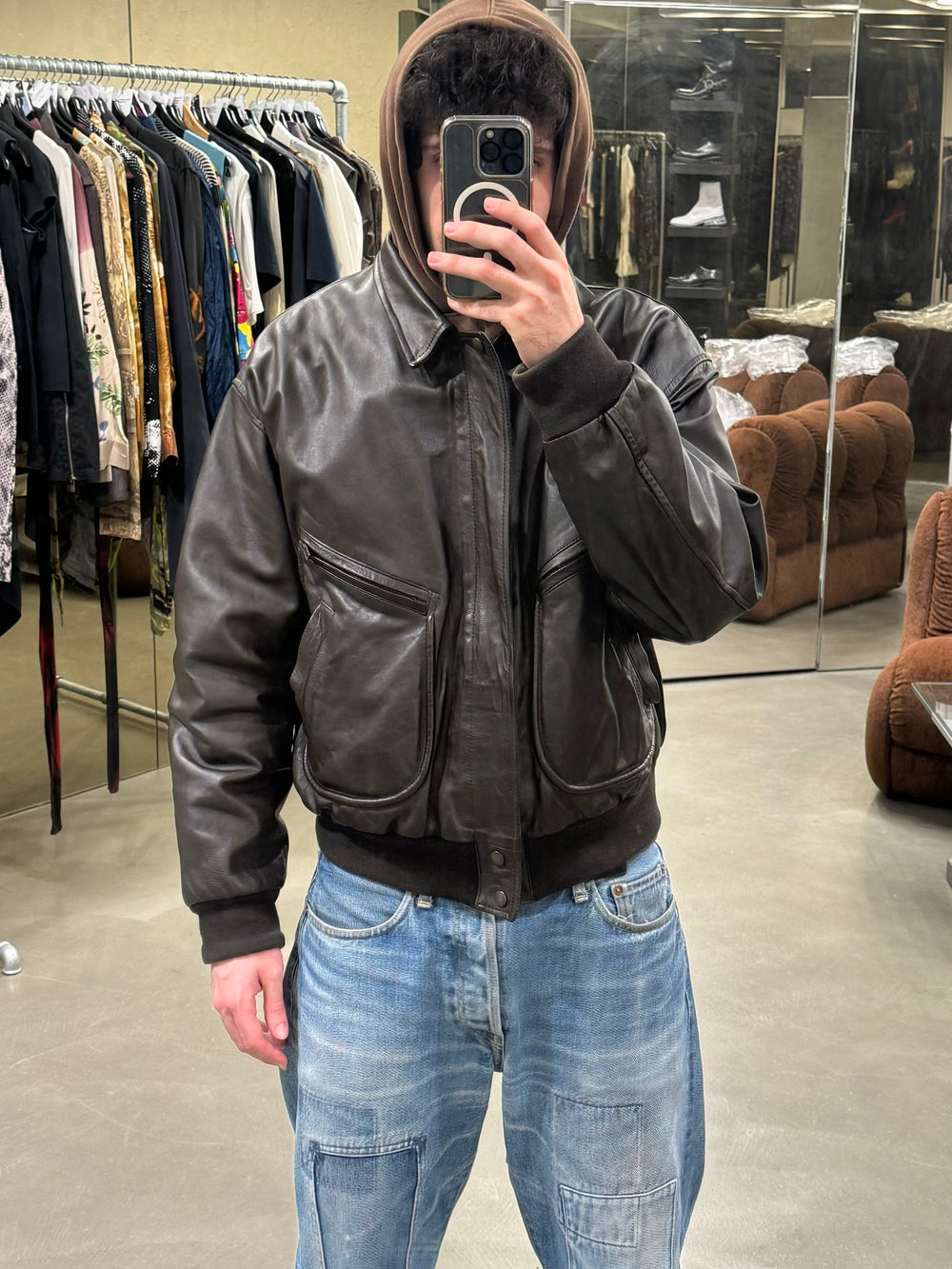 1990s Emporio Armani aviator bomber jacket