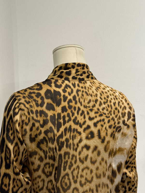 2000s Roberto Cavalli silk leopard-print Shirt