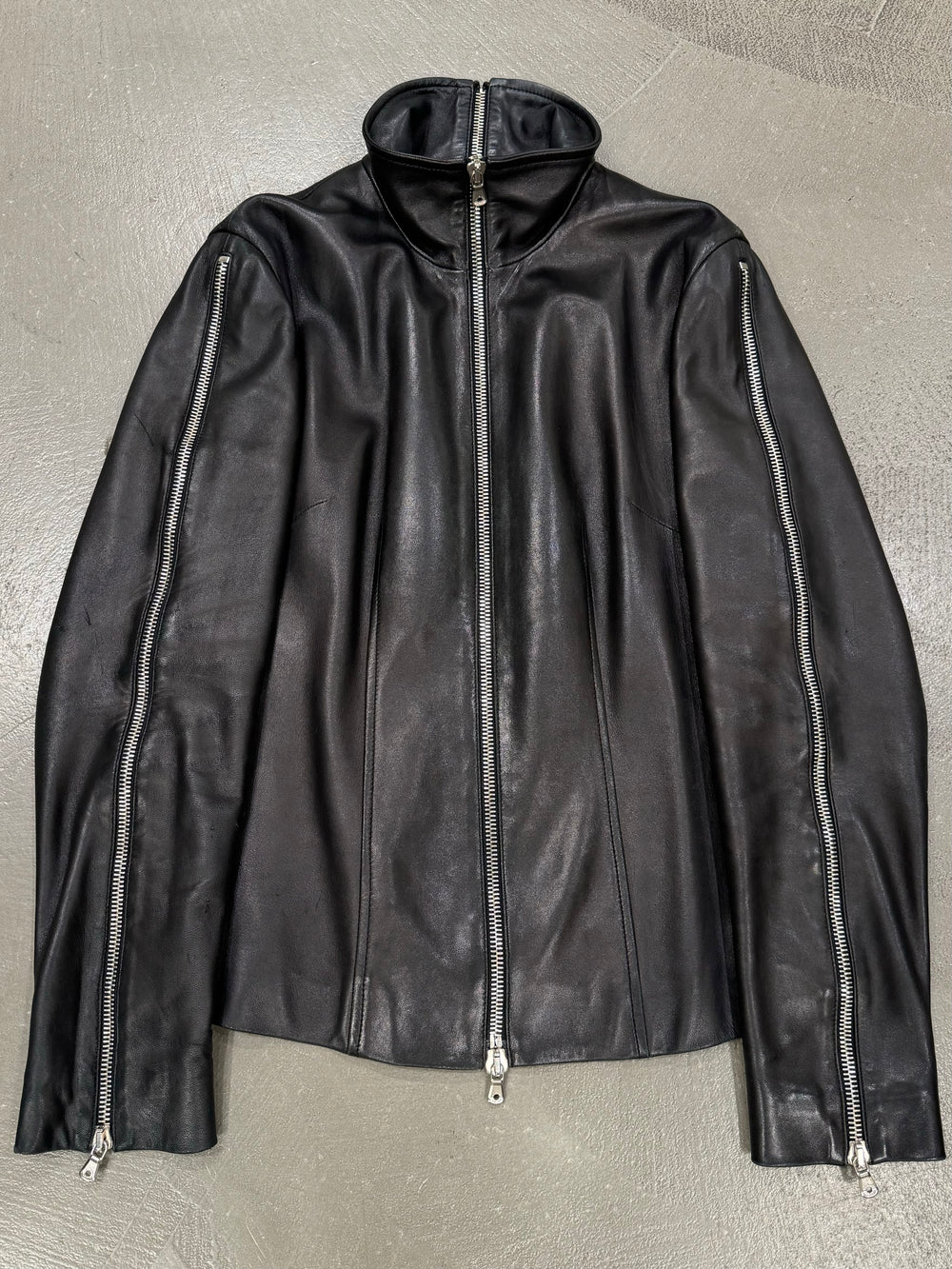 S/S2003 Dolce & Gabbana multi zipper leather jacket