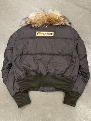 2000s Dsquared2 cropped puffer jacket with real murmanski fur