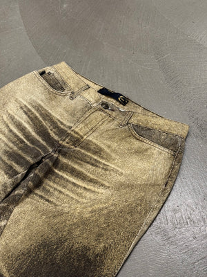 2000s Cavalli faded effect print jeans