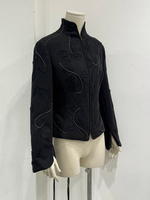 2000s Roberto Cavalli embroidered lace up jacket
