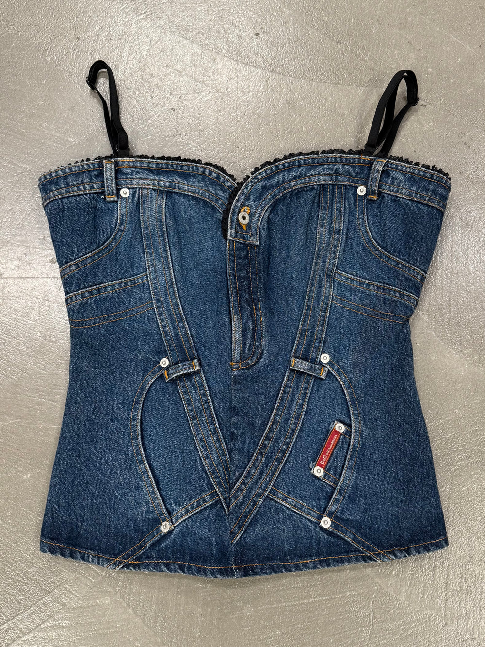 1990s Dolce & Gabbana denim corset top new with tags