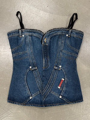 1990s Dolce & Gabbana denim corset top new with tags