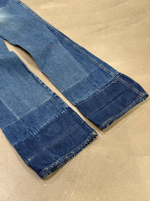2000s Jean Paul Gaultier patchwork flared jeans