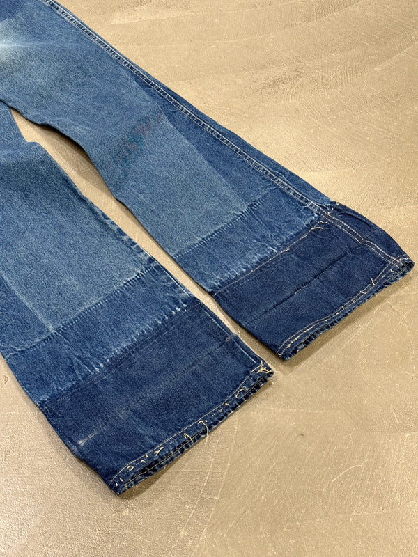 2000s Jean Paul Gaultier patchwork flared jeans