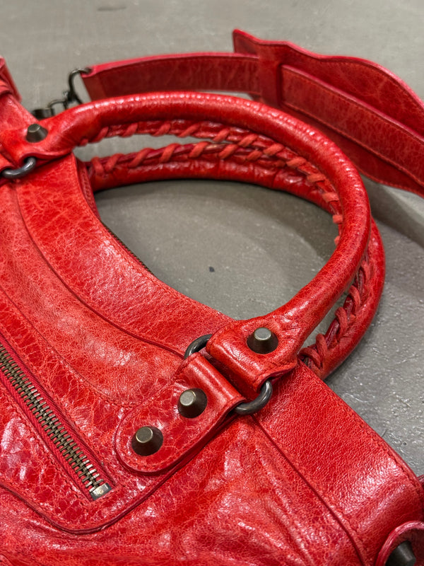 Balenciaga red city bag