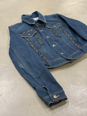 SS 2005 Cavalli denim jacket with leather details