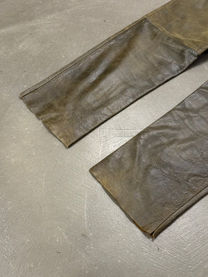 1990s Dirk Bikkembergs distressed leather belted pants