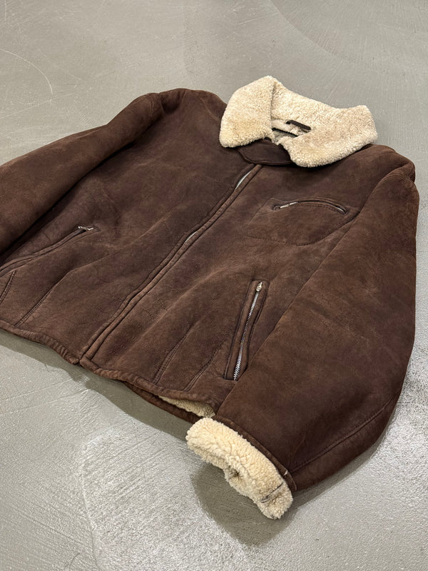 1980s Armani shearling aviator bomber jacket