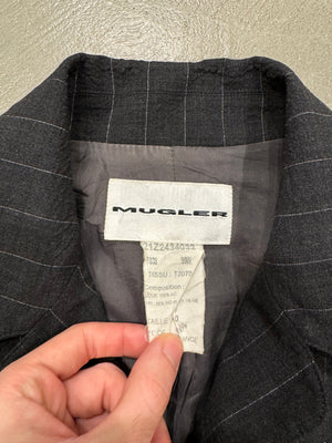 1990s Mugler pinstripe light blazer jacket