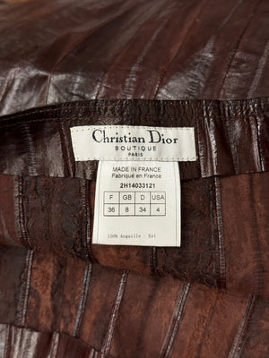 F/W2002 Christian Dior by John Galliano runway paneled eel leather skirt
