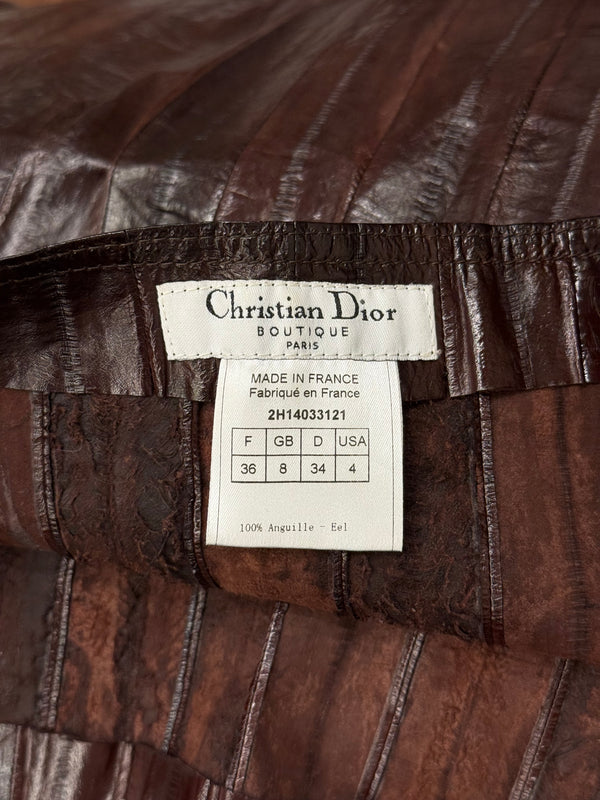F/W2002 Christian Dior by John Galliano runway paneled eel leather skirt
