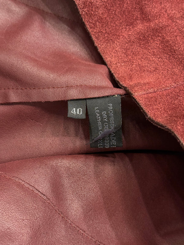 Prada red suede leather biker jacket