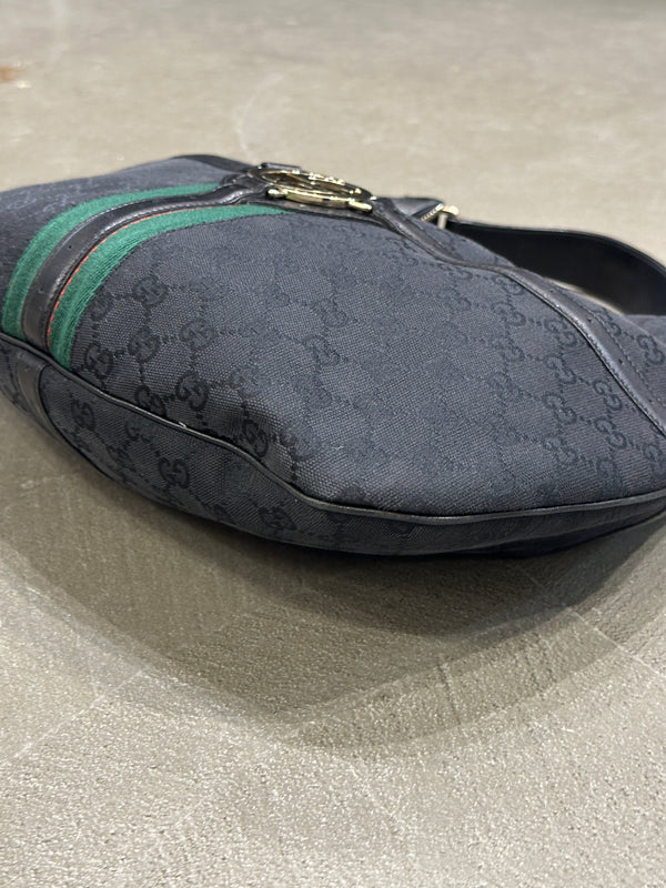 2000s Gucci GG canvas web hobo bag
