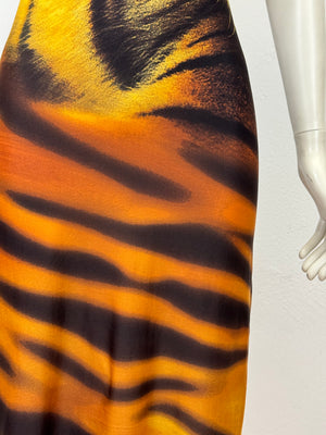 A/W2000 Roberto Cavalli tiger print cut-out dress