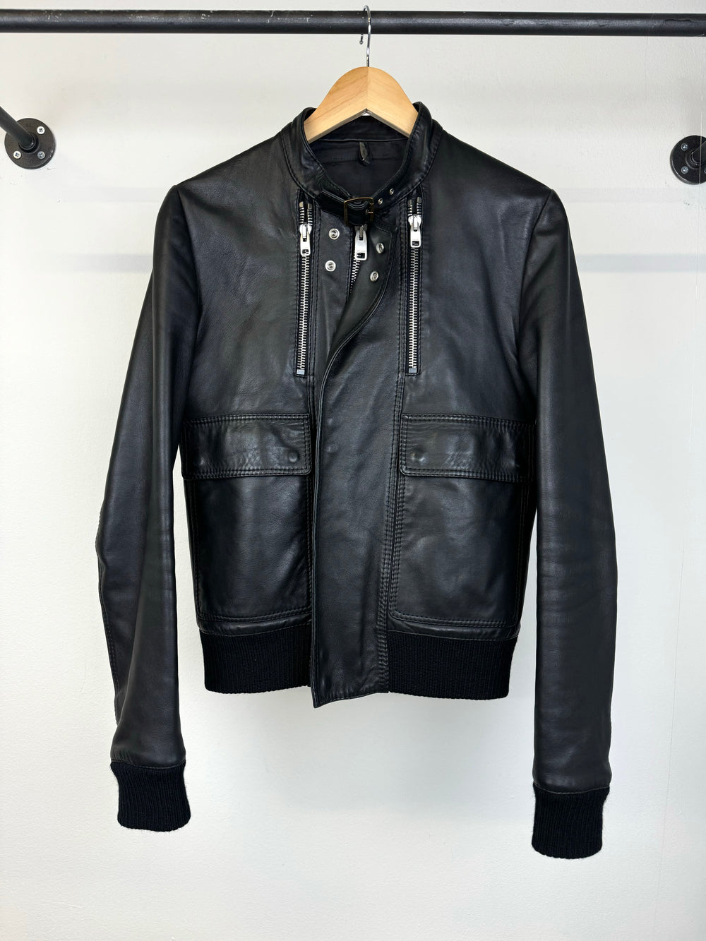 A/W 2007 Dior Homme by Hedi Slimane runway leather bomber jacket