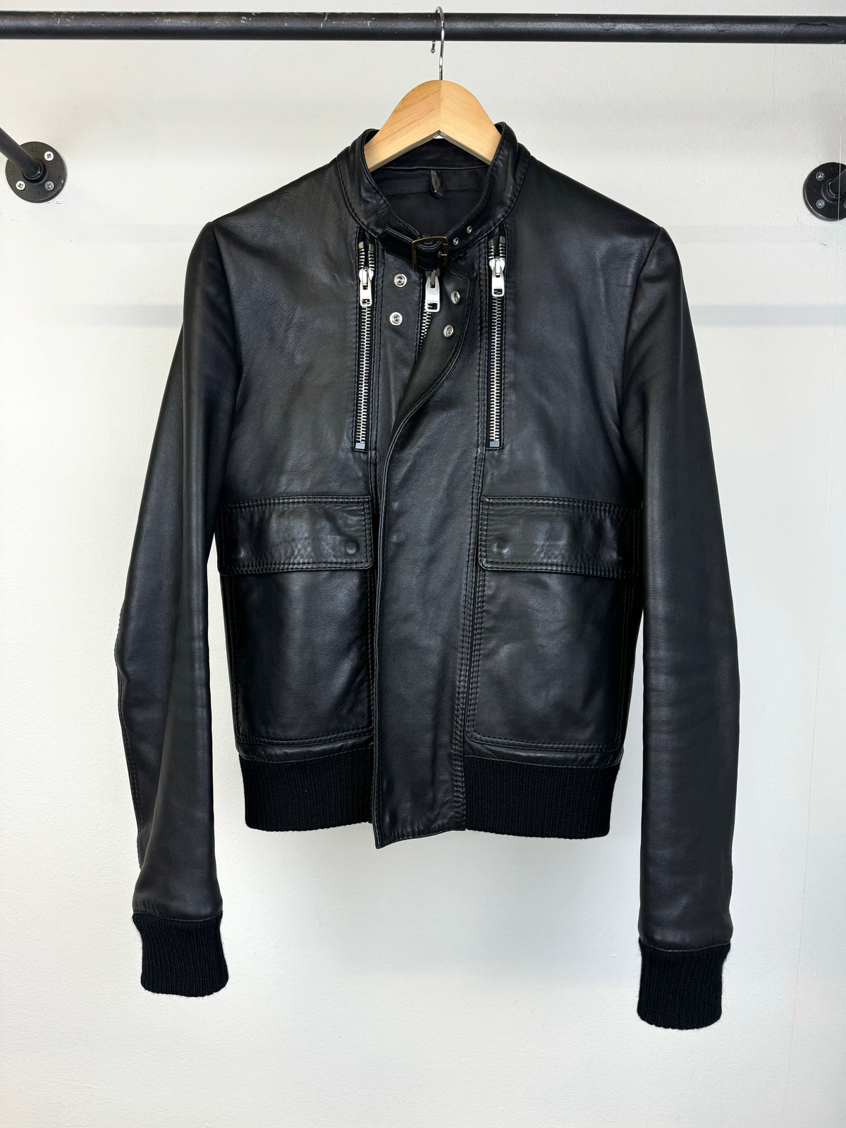 A/W 2007 Dior Homme by Hedi Slimane runway leather bomber jacket