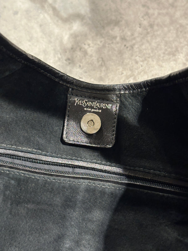 2002 Yves Saint Laurent Mombasa black suede bag