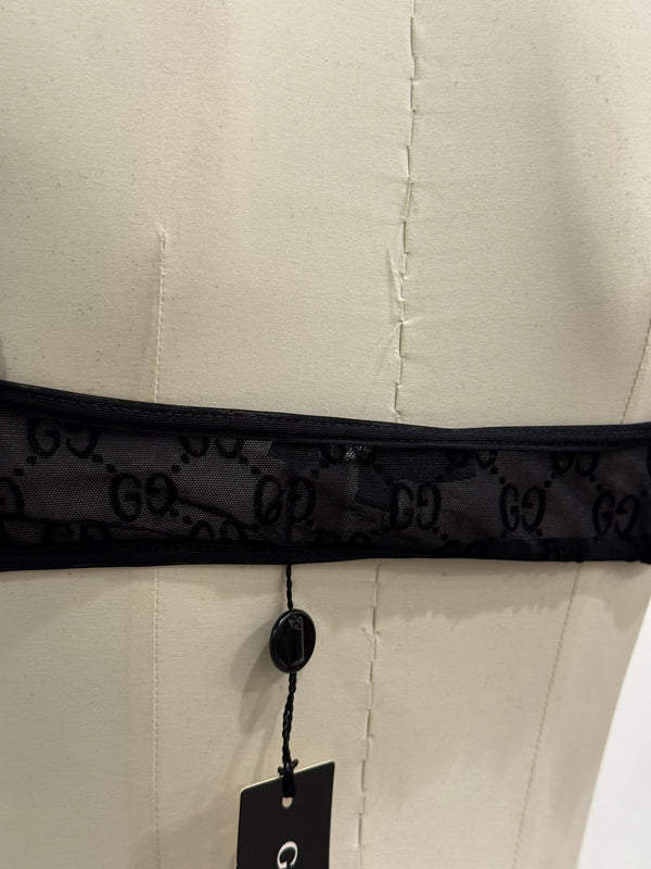 S/S1998 Gucci by Tom Ford crystal G-logo runway monogram bra