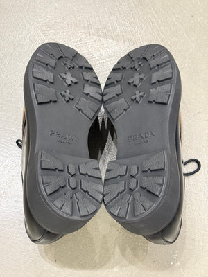2023 Prada Diapason opaque runway derby shoes