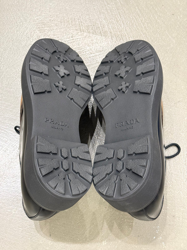2023 Prada Diapason opaque runway derby shoes