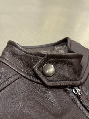 2000s Gucci by Tom Ford fur lining leather bomber jacket