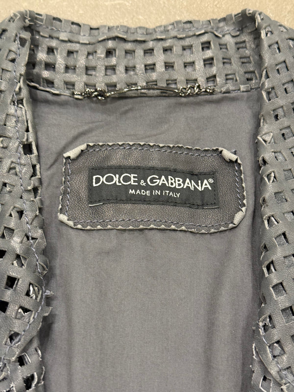 S/S2012 Dolce & Gabbana runway laser cut leather blazer