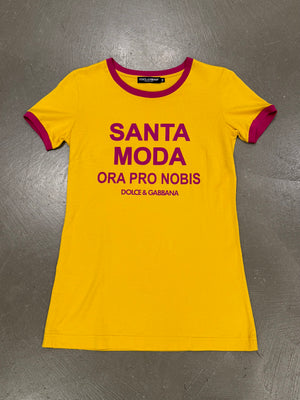 F/W2018 Dolce & Gabbana Fashion Devotion "Santa Moda" runway graphic t-shirt