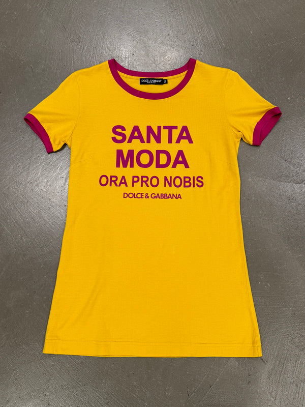 F/W2018 Dolce & Gabbana Fashion Devotion "Santa Moda" runway graphic t-shirt