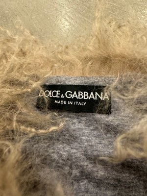 2000s Dolce & Gabbana real lamb wool fur jacket