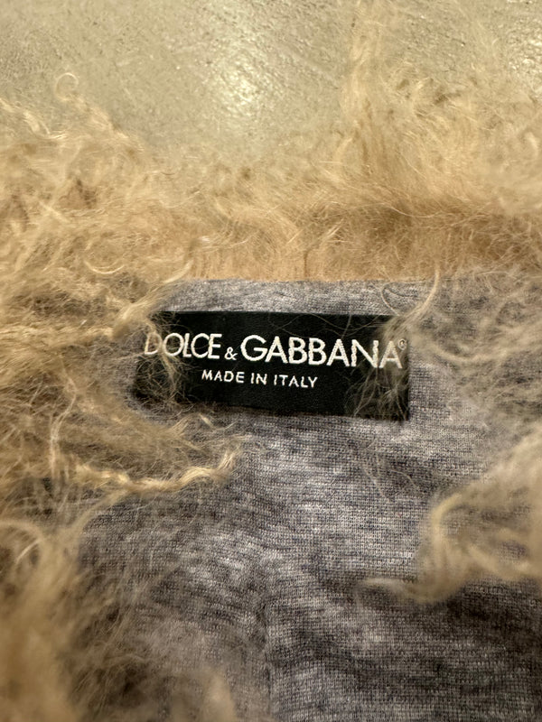 2000s Dolce & Gabbana real lamb wool fur jacket