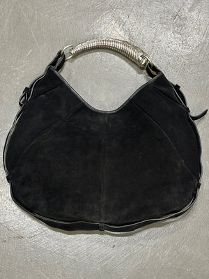 2002 Yves Saint Laurent Mombasa black suede bag