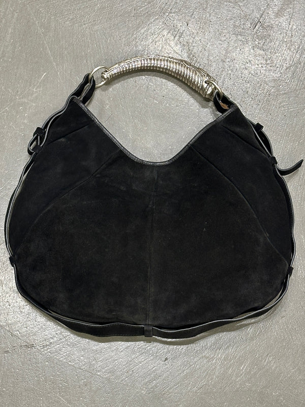 2002 Yves Saint Laurent Mombasa black suede bag