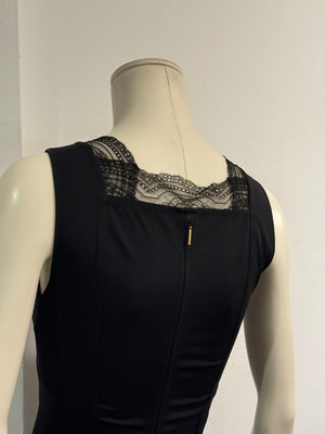 2000s Roberto Cavalli lace trim midi dress